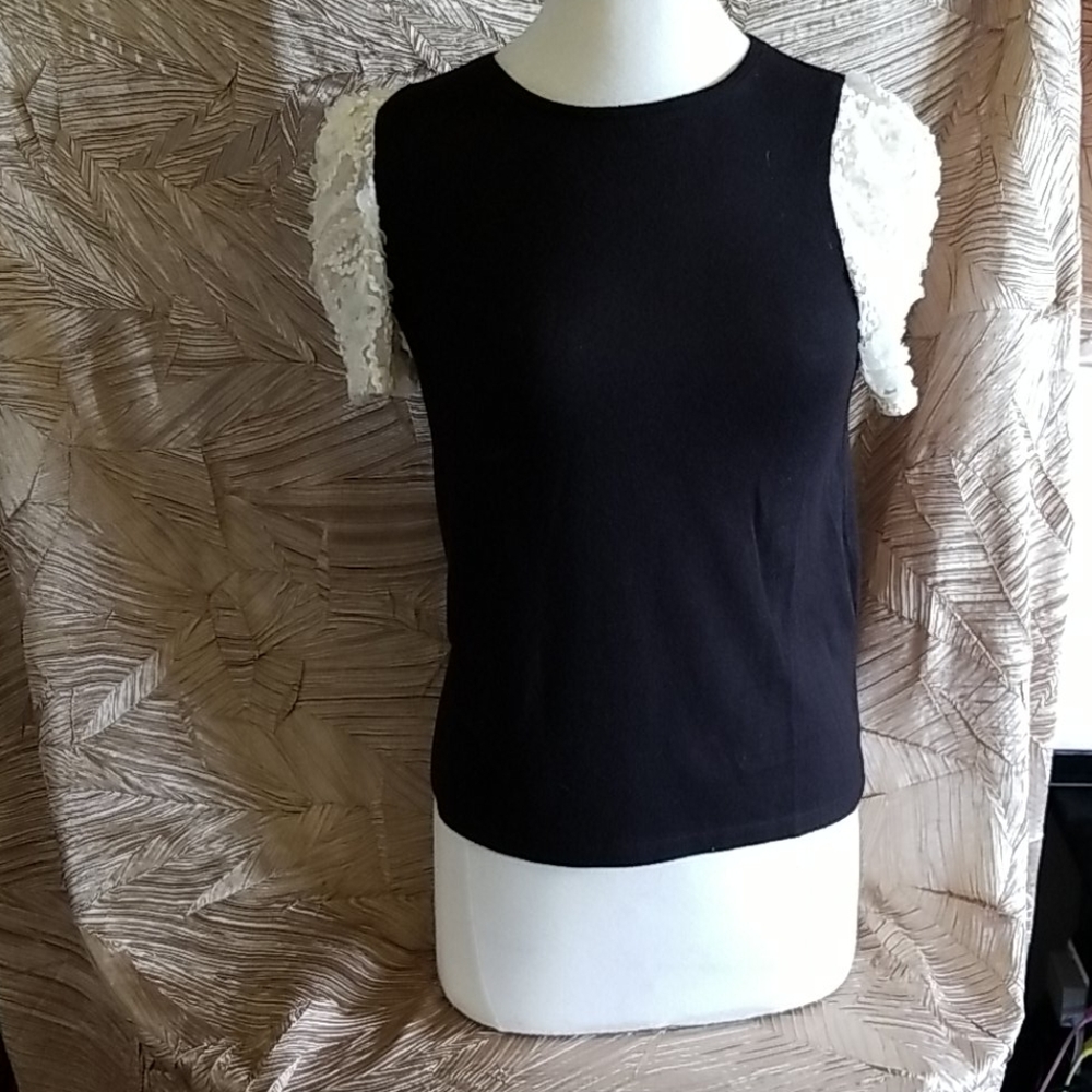 Zara light sweater blouse black and  white